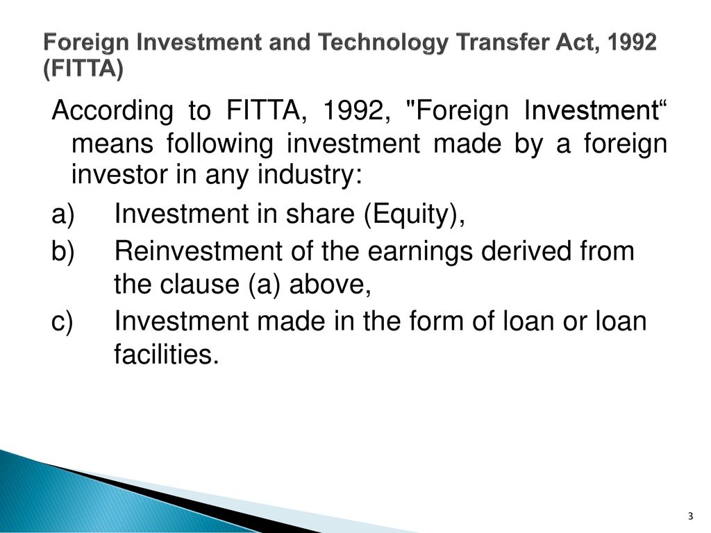 foreign investment and technology transfer act